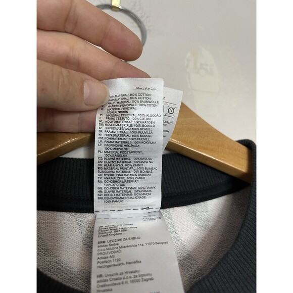 Adidas Women's Small Black/Purple/Pink Tiger Print Crop Sweatshirt Crew Neck - Picture 4 of 5